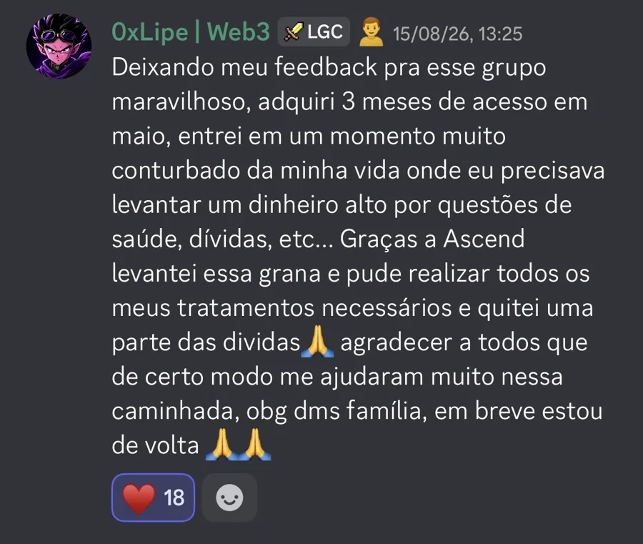 Feedback recente de membro 1